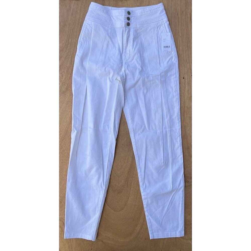 J Brand Womens Jb002961 Carey High Rise Tapered White Jeans Size 26